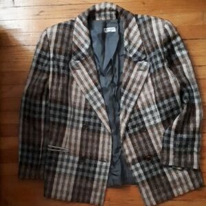Giorgio Armani Wool Plaid Blazer